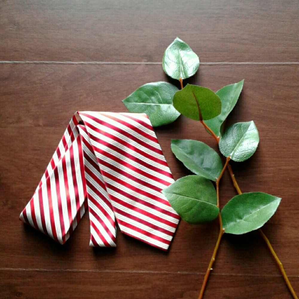 Meeting Street Men's tie red white gold stripe